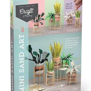 Craft Crush Faux Plant Sand Craft Kit - DIY Home Decor for Desk, Dresser & Office