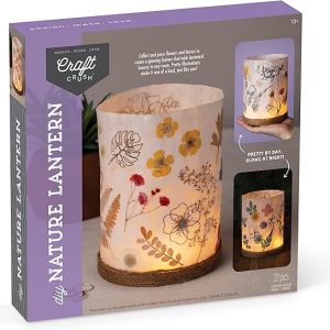 Craft Crush Nature DIY Lantern Making Kit - Bring Nature Inside - Garden Decor, Art Project, Creative Activities for Birthday, Parties, School - Art Supplies - Art & Craft Kit for Kids, Teens, Adults